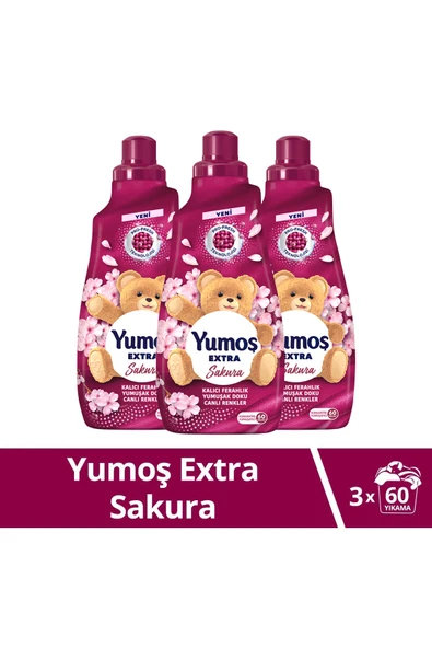 Yumoş Extra Konsantre Çamaşır Yumuşatıcı Sakura1440 ml 60 Yıkama X3 ürün görseli 1