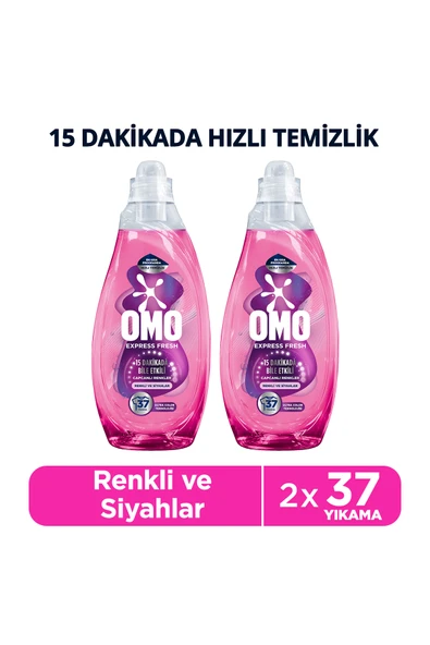 Omo Express Fresh Capcanlı Renkler Renkli Ve Siyahlar Sıvı Çamaşır Deterjanı 1480 ml X2 ürün görseli 1