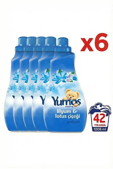 Yumoş Extra Lilyum ve Lotus Çiçeği Konsantre Çamaşır Yumuşatıcısı 1008 ml 42 Yıkama x6 ürün görseli 1