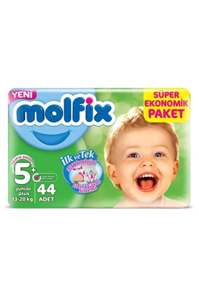 Molfix Bebek Bezi 5 Beden Junior Plus Dev Ekonomik Paket 44 Adet ürün görseli 1