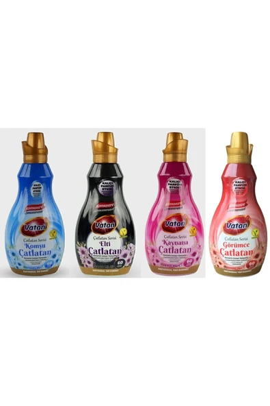 Vatan KONSANTRE ÇAMAŞIR YUMUŞATICI KOMŞU- ELTİ - KAYNANA - GÖRÜMCE ÇATLATAN 1440 ML X 4 LÜ SET ürün görseli 1