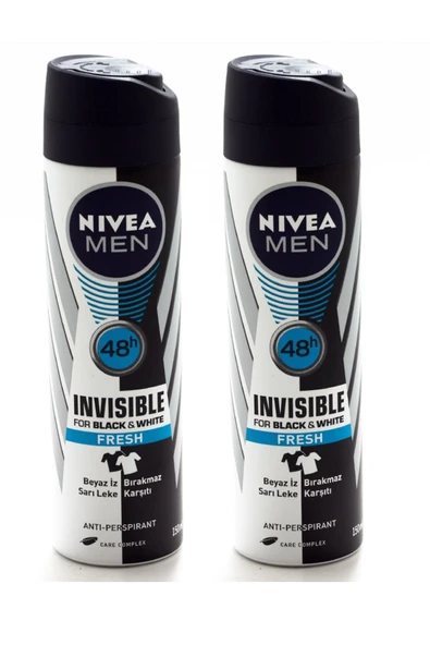NIVEA Erkek Deodorant Invisible Black&white Fresh 150 ml X 2 Adet ürün görseli 1