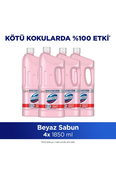 Domestos Çamaşır Suyu Beyaz Sabun Ferahlığı 1850 ml x4 ürün görseli 1