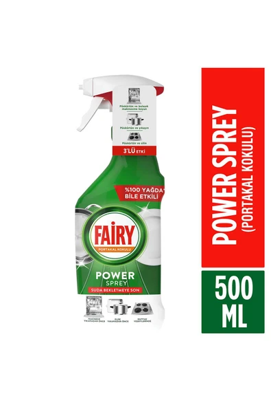 Fairy Power Sprey 3’ü 1 Arada Bulaşık Ve Mutfak Portakal Kokulu 500 ml ürün görseli 1