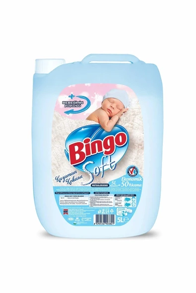 Bingo Soft Sıvı Çamaşır Yumuşatıcı Kuzumun Kokusu 5 Lt 4 Adet ürün görseli 1