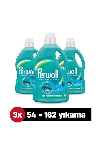 Perwoll Sıvı Çamaşır Deterjanı Spor Giysiler 3'lü set 2.97L (162 Yıkama) ürün görseli 1