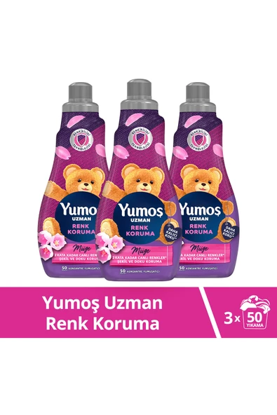 Yumoş Uzman Konsantre Çamaşır Yumuşatıcısı Renk Koruma Kalıcı Koku 50 Yıkama 1200 M 3 Adet ürün görseli 1