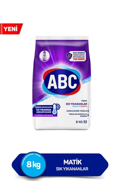 ABC Renkli Ve Beyazlar İçin Matik Toz Çamaşır Deterjanı - Lavanta Tazeliği - 8 Kg. ürün görseli 1