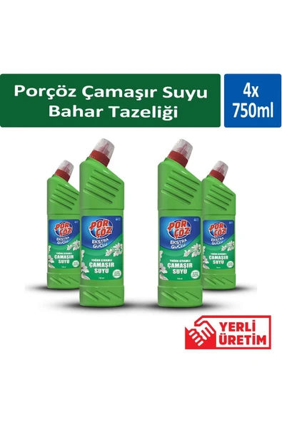Porçöz Çamaşır Suyu Bahar Tazeliği 750 ml x 4 Adet ürün görseli 1