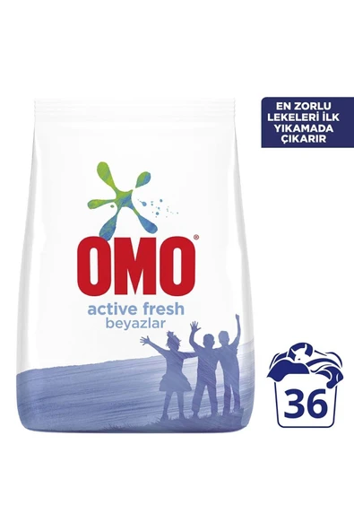 Omo Matik Active Fresh Beyazlar için Toz Çamaşır Deterjanı 5500 G ürün görseli 1