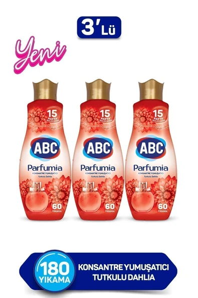 ABC Parfumia Konsantre Çamaşır Yumuşatıcısı Tutkulu Dahlia 3 X 1440 ml ürün görseli 1