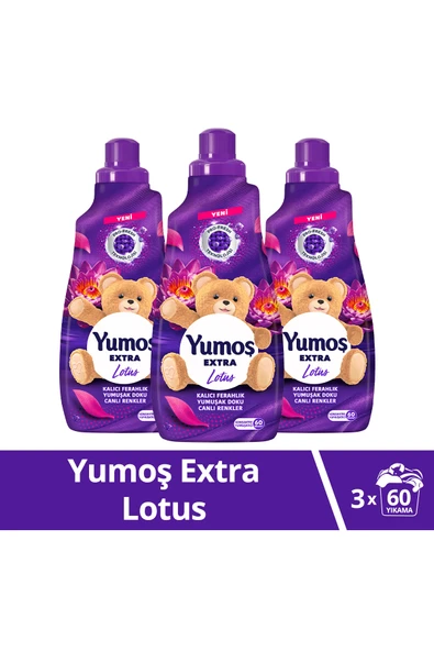 Yumoş Yumoş Extra Çamaşır Yumuşatıcı Lotus ml 1440 ml 60 Yıkama x3 ürün görseli 1
