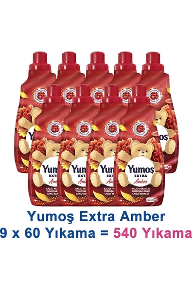 Yumoş Extra Konsantre Çamaşır Yumuşatıcısı Amber 1440 ml 60 Yıkama x 9 Adet ürün görseli 1