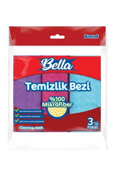 Banat Bella Mikrofiber Temizlik Bezi 3'lü Paket ürün görseli 1