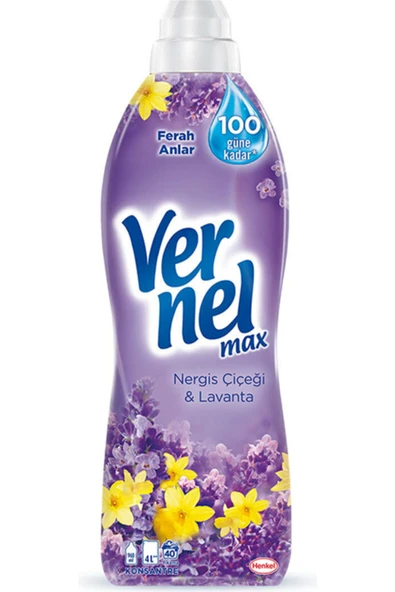 Vernel Max Nergiz Çiçeği&Lavanta Konsantre Çamaşır Yumuşatıcısı 960 ml ürün görseli 1