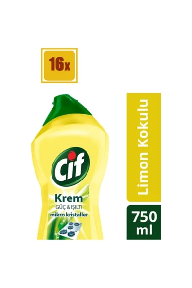 Cif Krem Temizleyici Limon Kokulu 750 Ml 16'lı Set ürün görseli 1