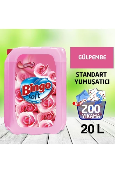 Bingo Soft Çamaşır Yumuşatıcısı Gülpembe 5 L Ekonomi Paketi 4'lü ürün görseli 1
