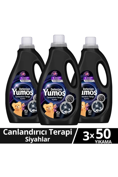 Yumoş Sıvı Bakım Deterjanı Canlandırıcı Terapi Siyahlar 50 Yıkama 2500 ml x3 ürün görseli 1