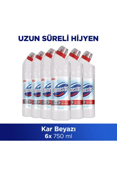 Domestos Yoğun Kıvamlı Çamaşır Suyu Kar Beyazı Maksimum Hijyen 750 ML 6 Adet ürün görseli 1