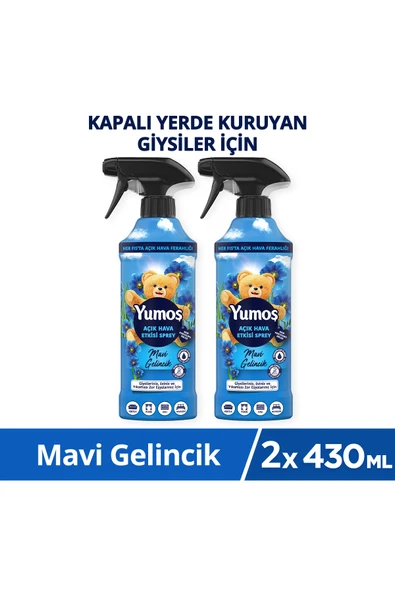 Yumoş Yumoş Açık Hava Etkisi Sprey Yıkanması Zor Eşyalar İçin Giysi Spreyi Mavi Gelincik 430 Ml x2 ürün görseli 1
