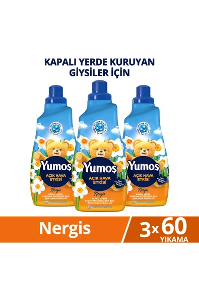 Yumoş Yumoş Açık Hava Etkisi Konsantre Çamaşır Yumuşatıcısı Nergis 1440 Ml 60 Yıkama x3 ürün görseli 1