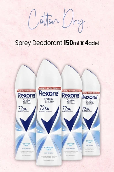Rexona Deodorant 150 Ml Cotton Dry x4 Adet ürün görseli 1