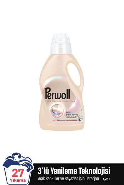 Perwoll Hassas Sıvı Çamaşır Deterjanı Açık Renkli Giysiler 1485 ml  (27 Yıkama) ürün görseli 1
