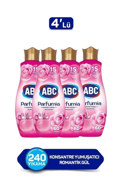 ABC Parfumia Konsantre Çamaşır Yumuşatıcısı Romantik Gül 4 X 1440 ml ürün görseli 1