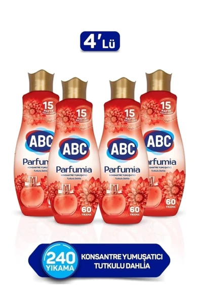 ABC Parfumia Konsantre Çamaşır Yumuşatıcısı Tutkulu Dahlia 4 X 1440 ml ürün görseli 1
