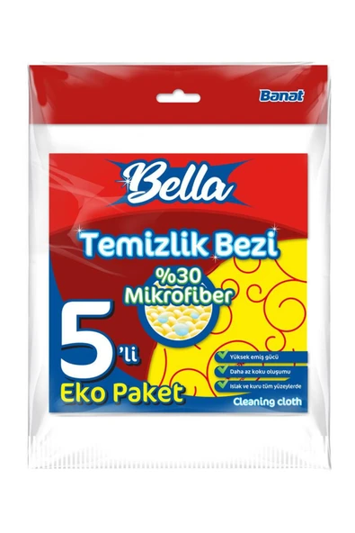 Banat %30 Mikrofiberli Temizlik Bezi 5'li Eko Paket ürün görseli 1