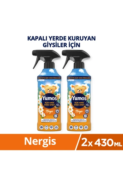 Yumoş Yumoş Açık Hava Etkisi Sprey Yıkanması Zor Eşyalar İçin Giysi Spreyi Nergis 430 Ml x2 ürün görseli 1