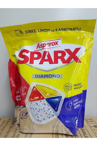 Russet 60 lı Kapsül Asperox Sparx Diamond Bulaşık Makinesi Tableti Sirke Limon Karbonatlı ürün görseli 1