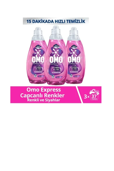 Omo Express Fresh Capcanlı Renkler Renkli ve Siyahlar Sıvı Çamaşır Deterjanı 3 x 1480 ML ürün görseli 1