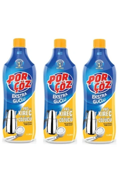 Porçöz Pas ve Kireç Çözücü 1lt x 3 Adet ürün görseli 1