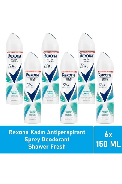 Rexona Kadın Deodorant Shower Fresh 150 ML - 6'lı Avantaj Paketi ürün görseli 1