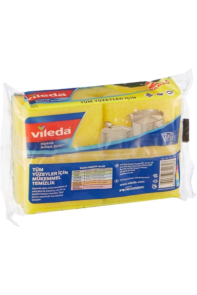 Vileda 2 Li Yeşil Klasik Oluklu Sünger - Resim 3