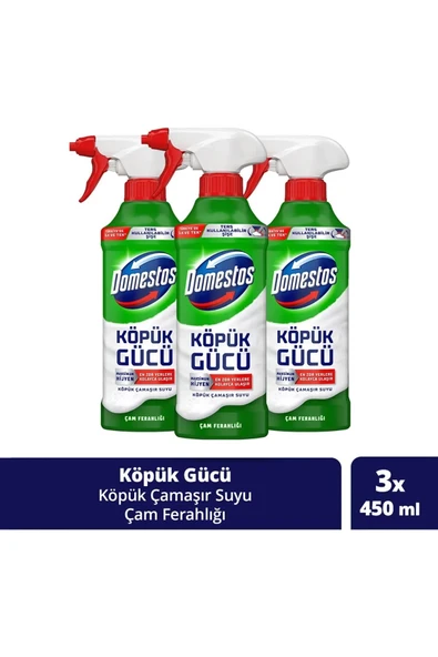 Domestos Köpük Gücü Köpük Çamaşır Suyu Çam Ferahlığı 450 ml x3 ürün görseli 1