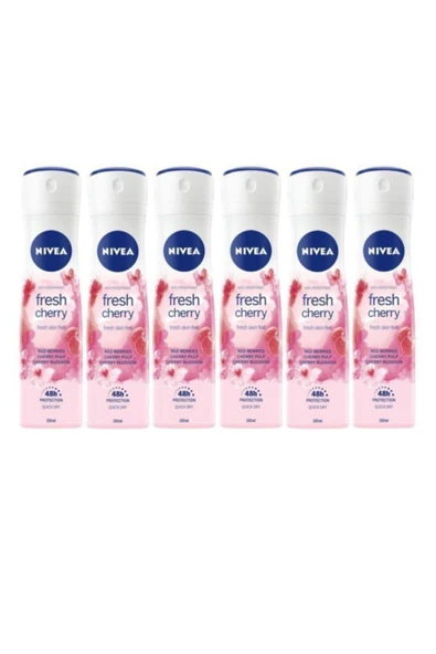 NIVEA Fresh Cherry Kadın Deodorant 150 ml Sprey*6 Adet ürün görseli 1