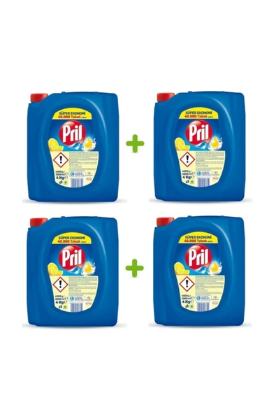 Pril Sıvı Klasik Bulaşık Deterjanı 4 Kg Limon X 4 Adet ürün görseli 1