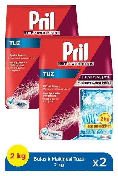 Pril Bulaşık Makinesi Tuzu 2x2000g - Kireç Önleyici Destek ürün görseli 1