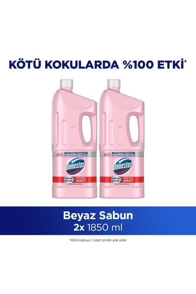 Domestos Çamaşır Suyu Beyaz Sabun Ferahlığı 1850 ml x2 ürün görseli 1
