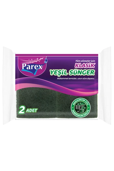 Parex Bulaşık Süngeri Klasik Yeşil Sünger 2'li ürün görseli 1