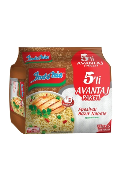 İndomie 5'li Spesyal Hazır Noodle ürün görseli 1