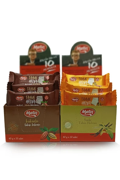 METIN Mini Sade Ve Kakaolu Paket Helva 40 Gr (40 Adet) ürün görseli 1