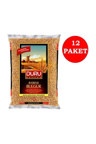 Duru Bakliyat Bulgur 1 Kg Başbaşı Pilavlık X 12 Paket ürün görseli 1