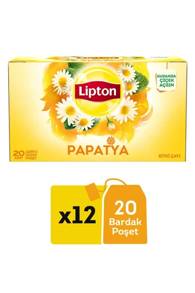 Lipton Papatya Bitki Süzen Poşet Çay 20li X 12 Adet ürün görseli 1