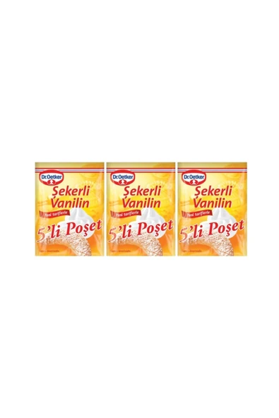 Dr. Oetker Şekerli Vanilin 5'li Paket 3 Adet Toplam 15 Adet ürün görseli 1