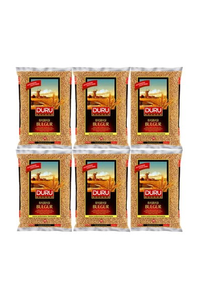 Duru Bakliyat Bulgur 1 Kg Başbaşı Pilavlık X 6 Paket ürün görseli 1