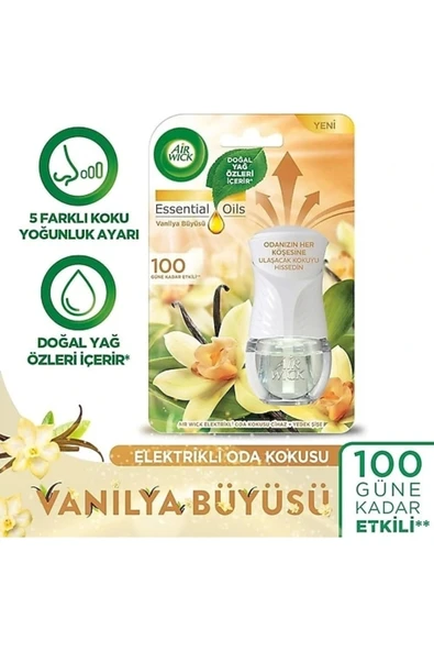 Air Wick Elektrikli Oda Kokusu Kit Vanilya Büyüsü (Cihaz +Yedek Şişe) - Esansiyel Yağlar Içerir* ürün görseli 1