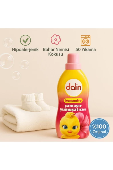 Dalin KONSANTRE BAHAR NİNNİSİ ÇAMAŞIR YUMUŞATICISI 9 ADET (1200 ML) ürün görseli 1
